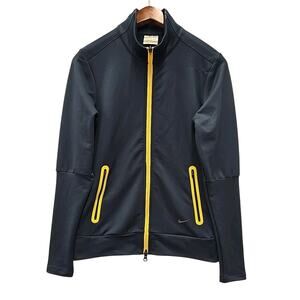 Nike Golf Womens Tour Performance Jacket Sz M Dri-Fit Full Zip Blue Yellow